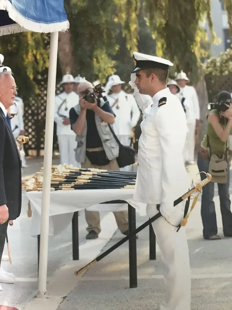 Marios Fakiolas as a naval officer